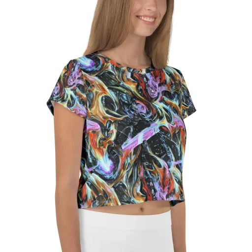 Galactic Spill on a Crop Tee