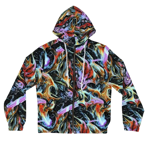 Galactic Spill on a Women's Full-Zip Hoodie