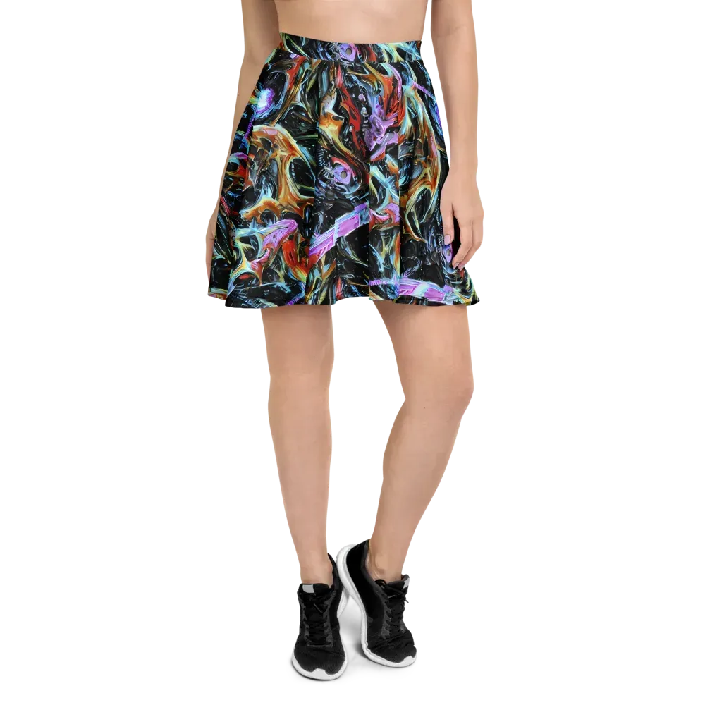Galactic Spill on Skater Skirt — Front