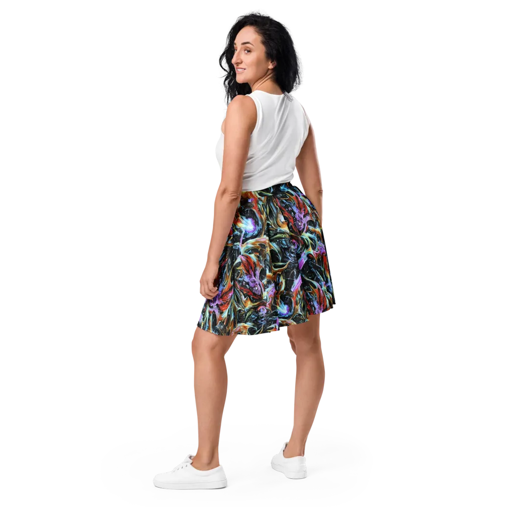 Galactic Spill on Skater Skirt — Back