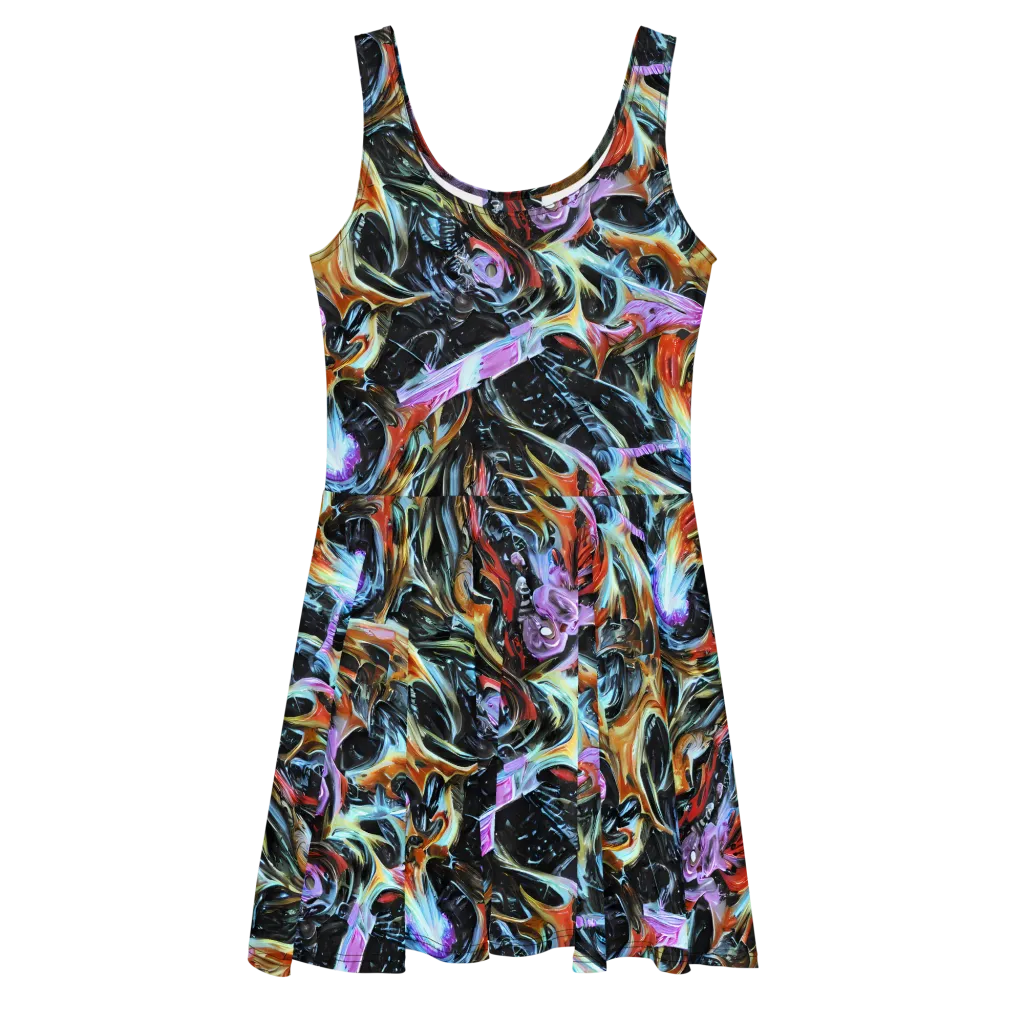 Galactic Spill on Skater Dress — Front