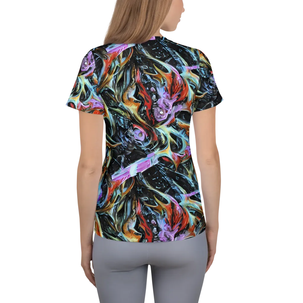 Galactic Spill on Women's Athletic T-Shirt — Back