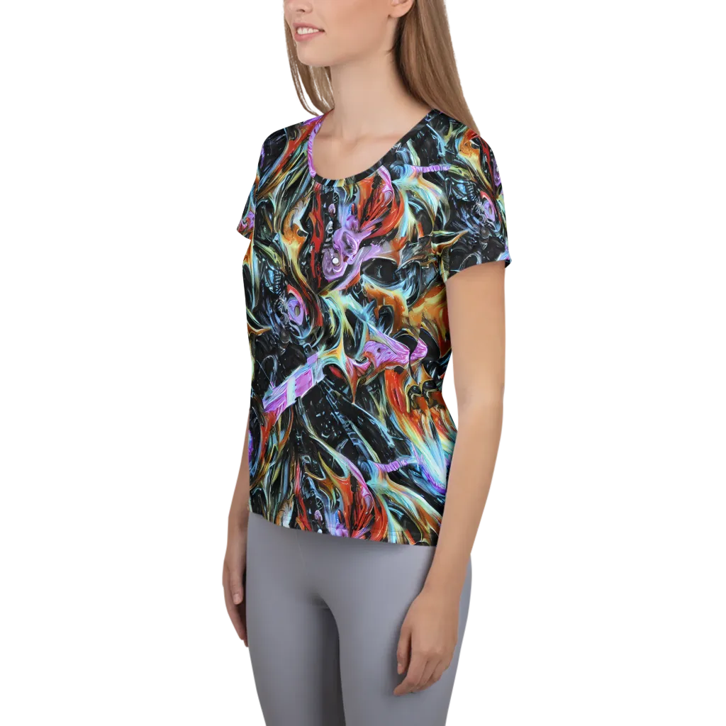 Galactic Spill on Women's Athletic T-Shirt — Left