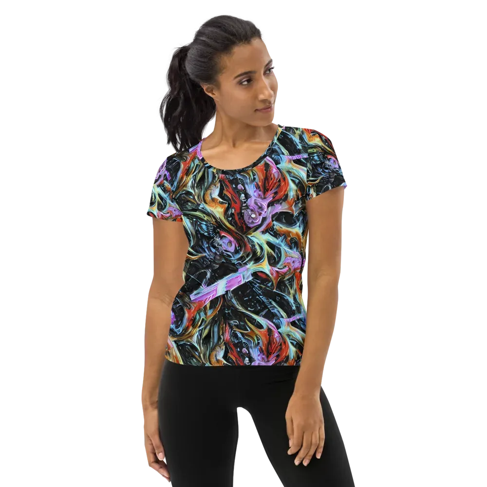 Galactic Spill on Women's Athletic T-Shirt — Front