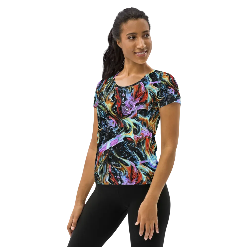 Galactic Spill on Women's Athletic T-Shirt — Left