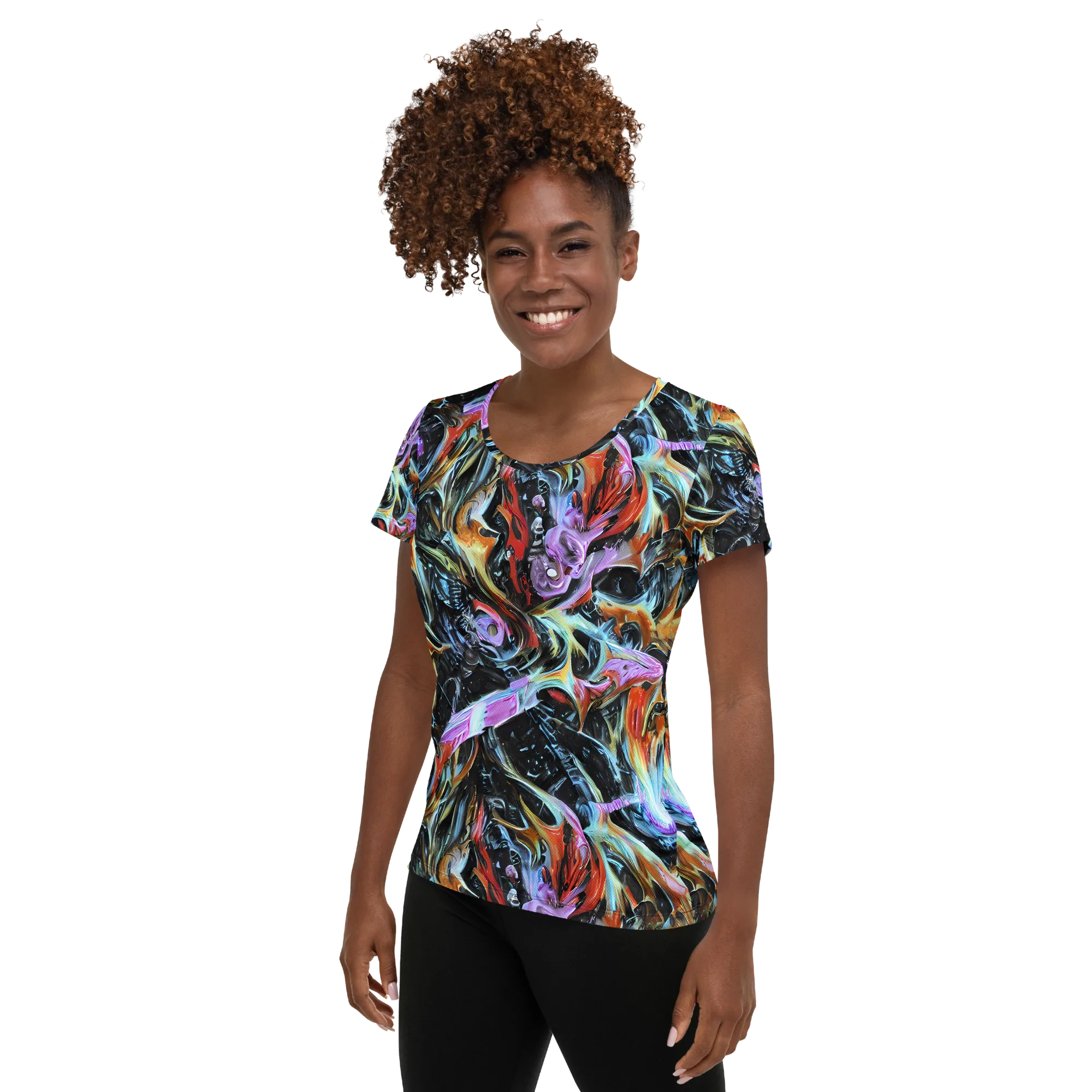 Galactic Spill on Women's Athletic T-Shirt — Left