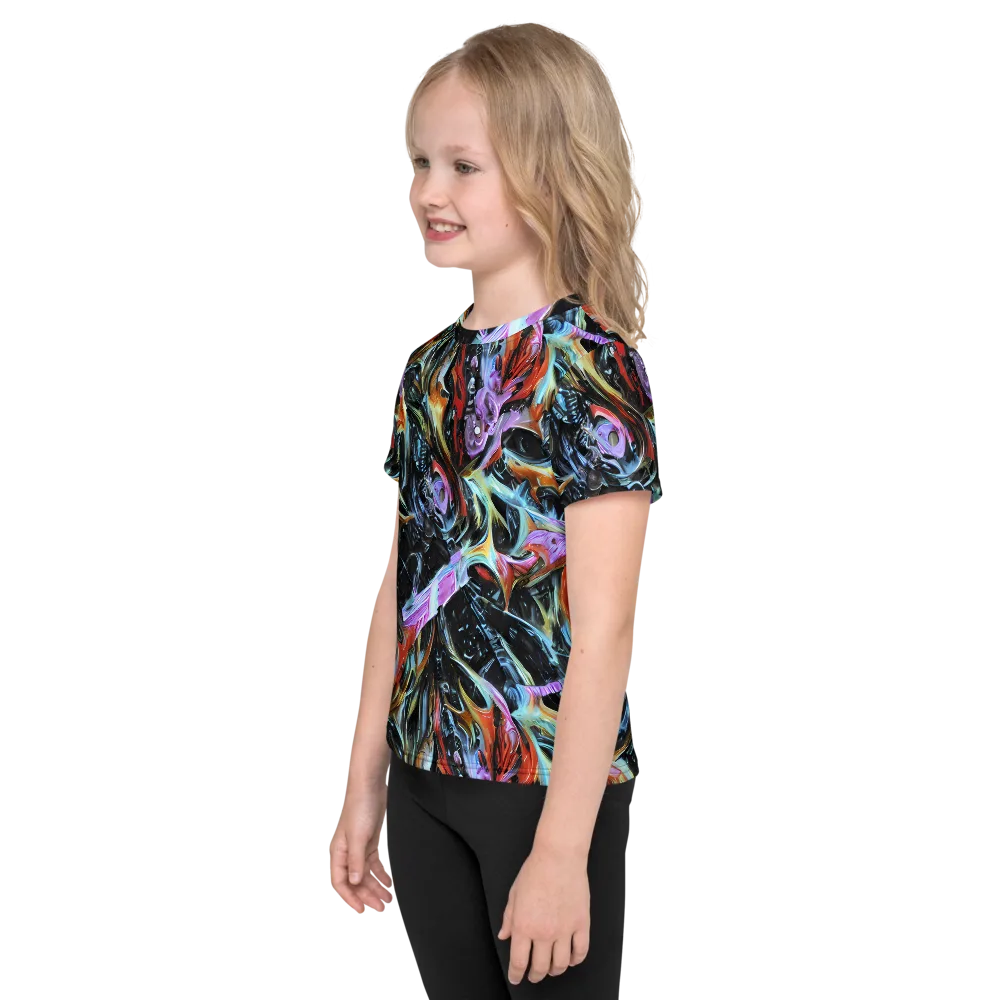 Galactic Spill on Kids Crew Neck T-Shirt — Left