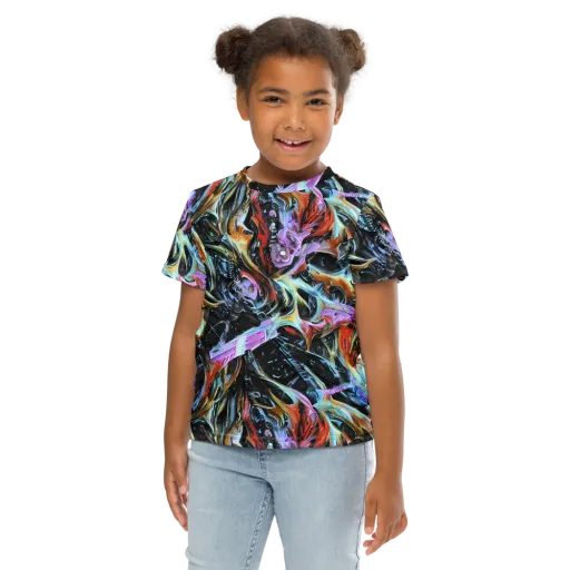 Galactic Spill on a Kids Crew Neck T-Shirt