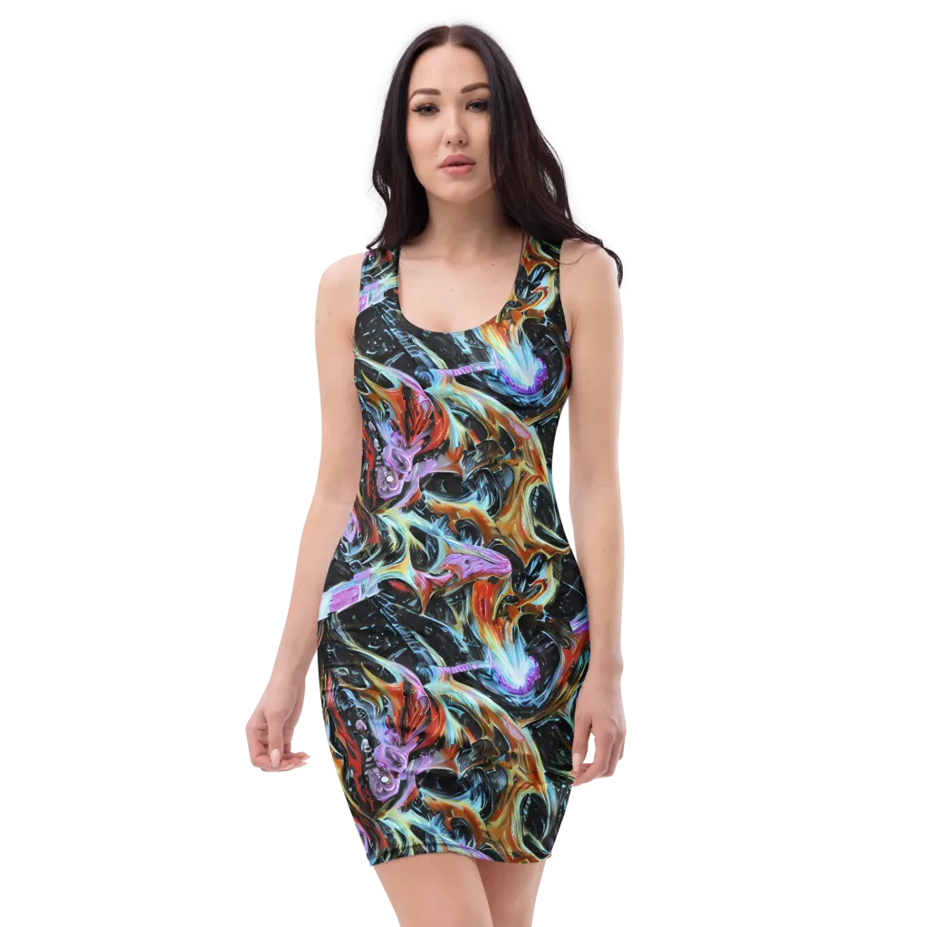 Galactic Spill on Bodycon Dress — Front