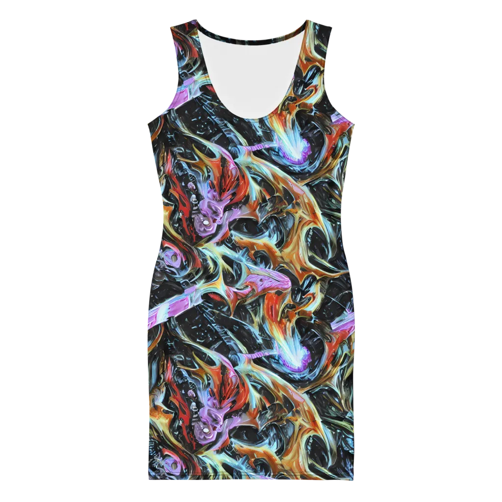 Galactic Spill on Bodycon Dress — Front