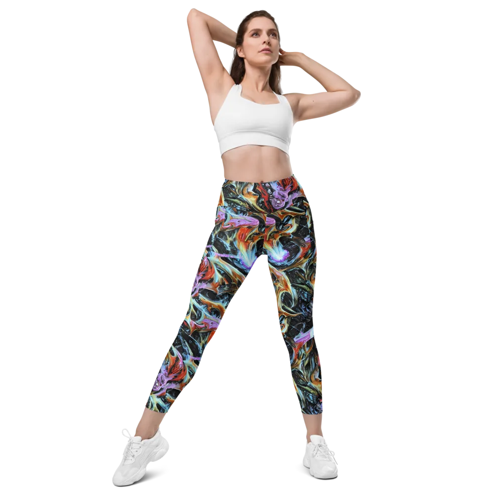 Galactic Spill on Leggings with Pockets — Front