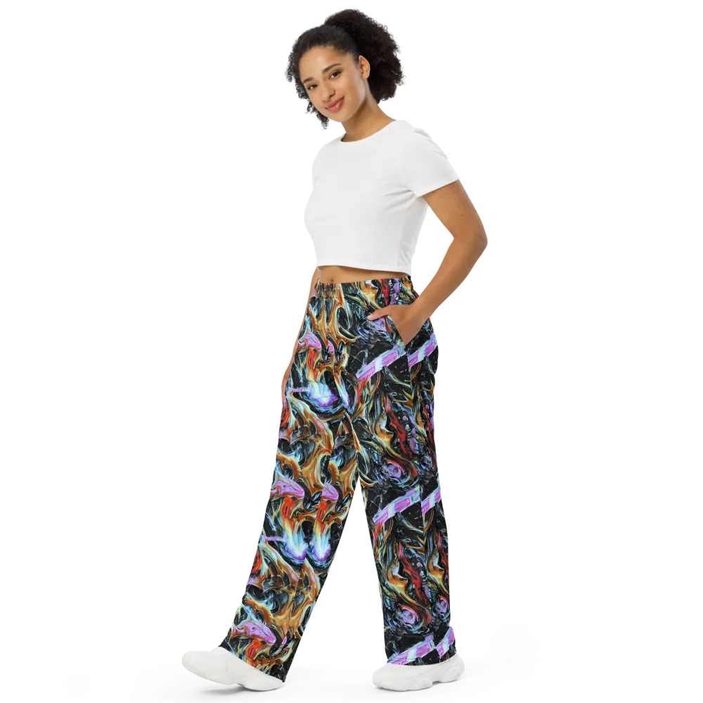 Galactic Spill on Wide-Leg Pants — Left Front
