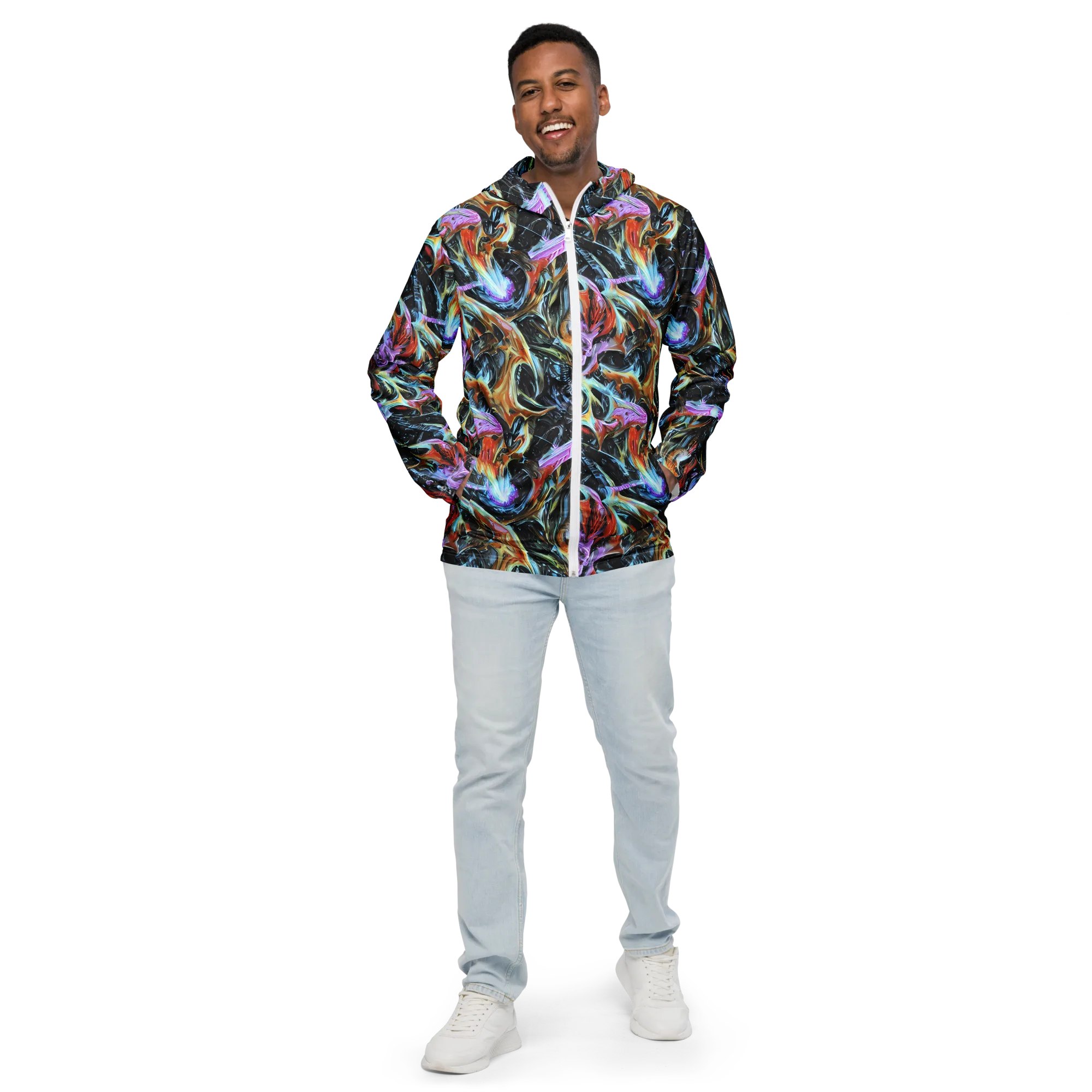 Galactic Spill on Men's Windbreaker — Front