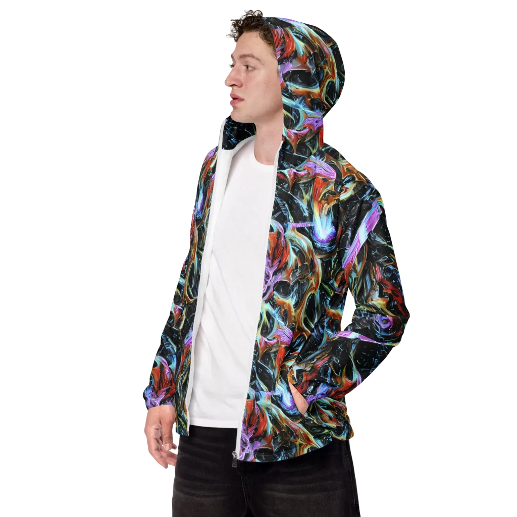 Galactic Spill on Men's Windbreaker — Left Front