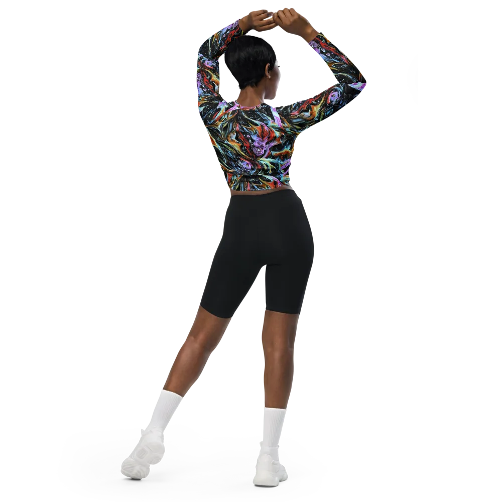 Galactic Spill on Long Sleeve Crop Top — Back