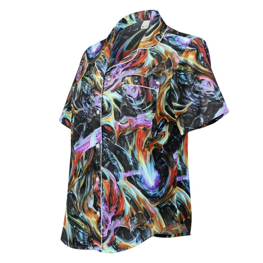 Galactic Spill on Women's Short Sleeve Pajama Top — Left Front