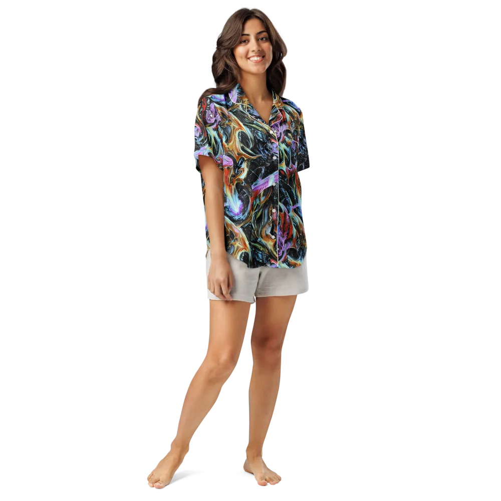 Galactic Spill on Women's Short Sleeve Pajama Top — Front
