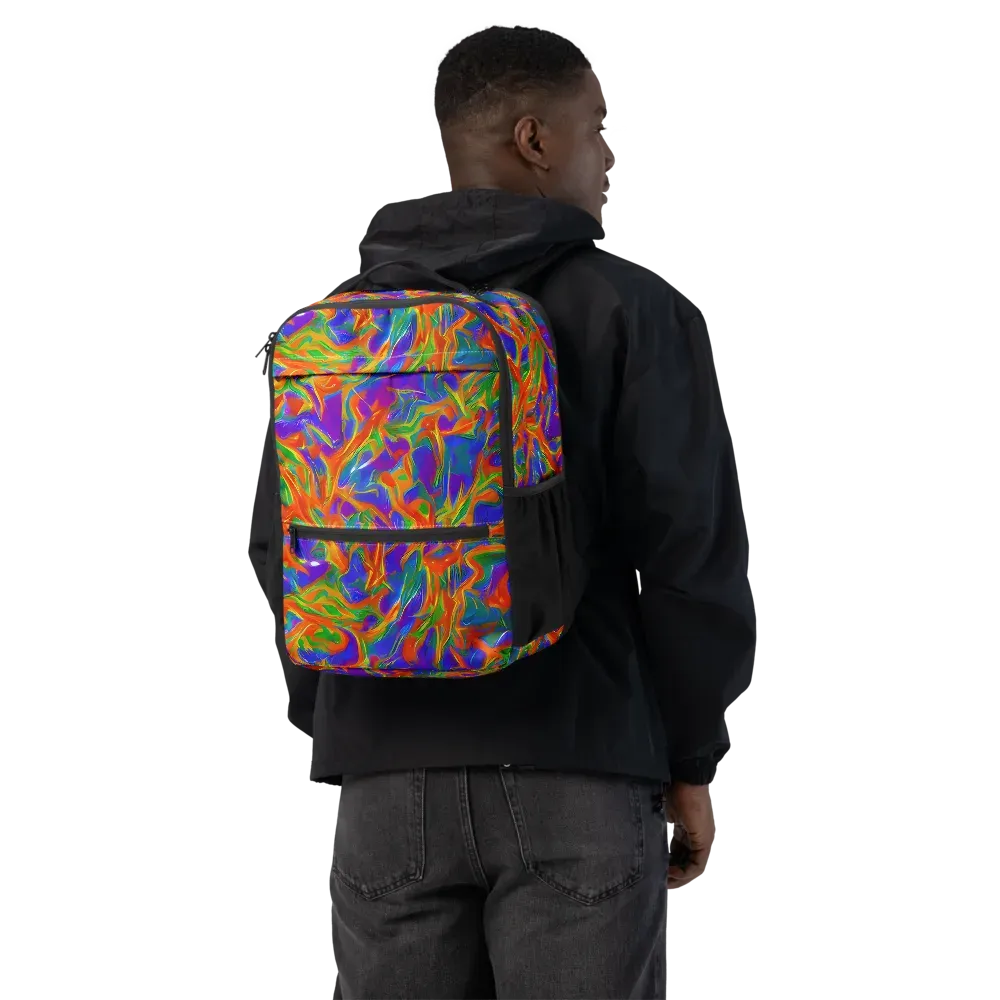 Blue Ember Ribbons on Utility Backpack — Back