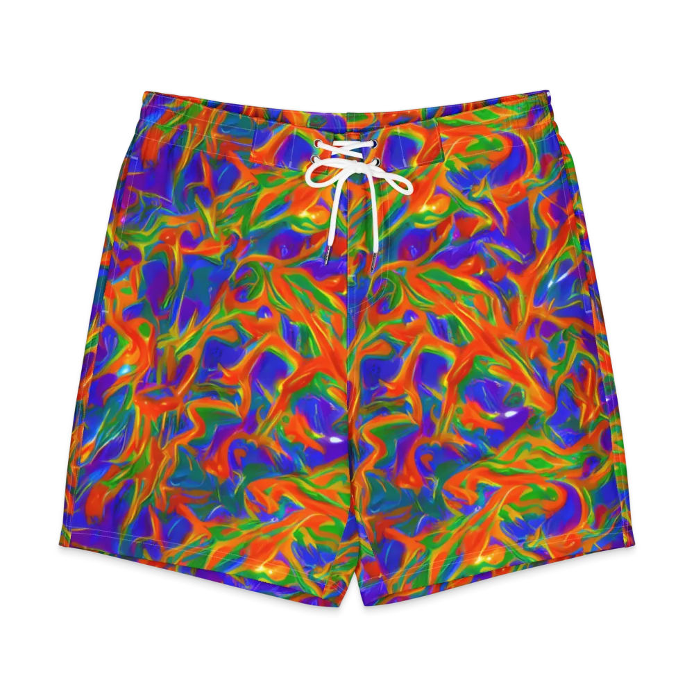 Blue Ember Ribbons on Men's Board Shorts — Front