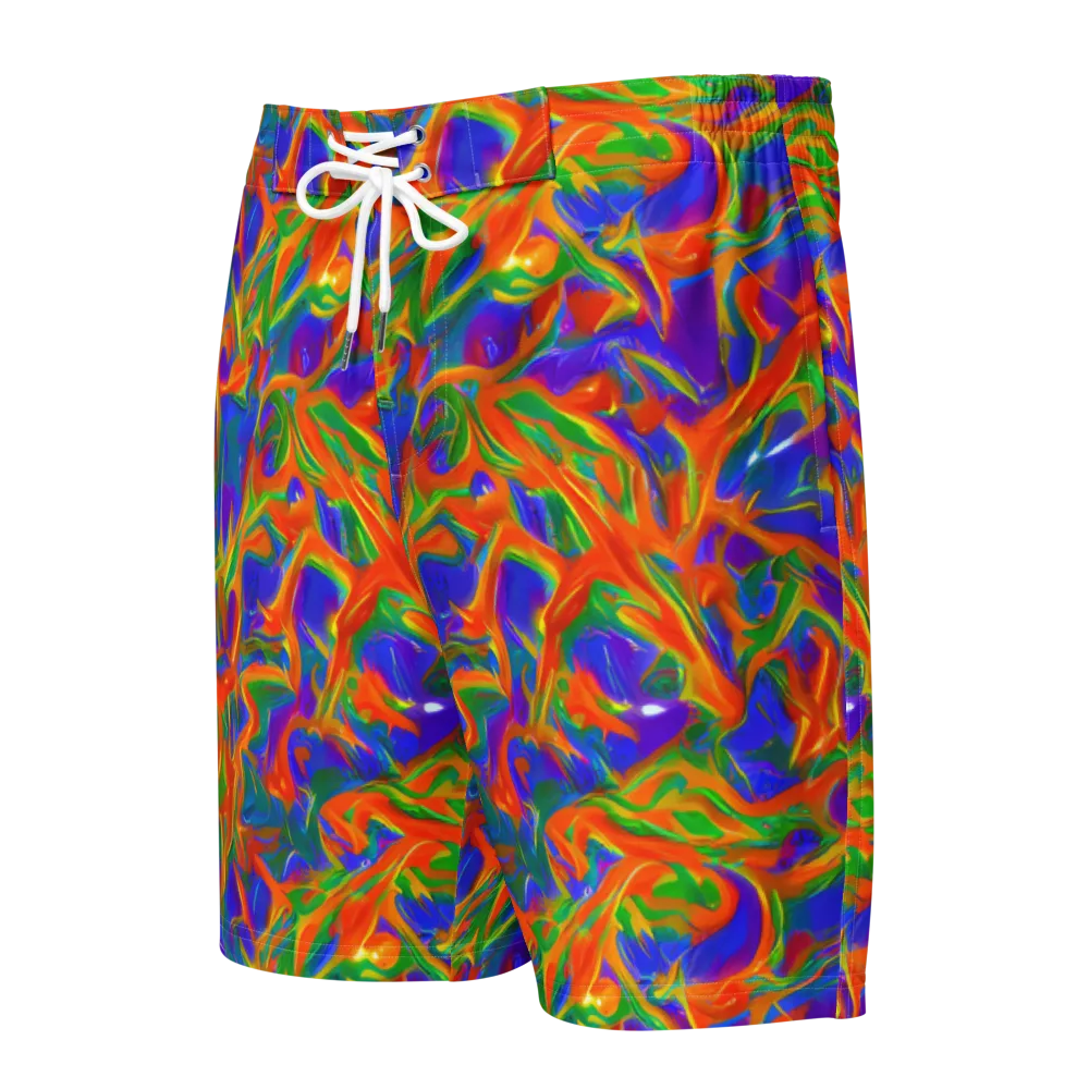 Blue Ember Ribbons on Men's Board Shorts — Front