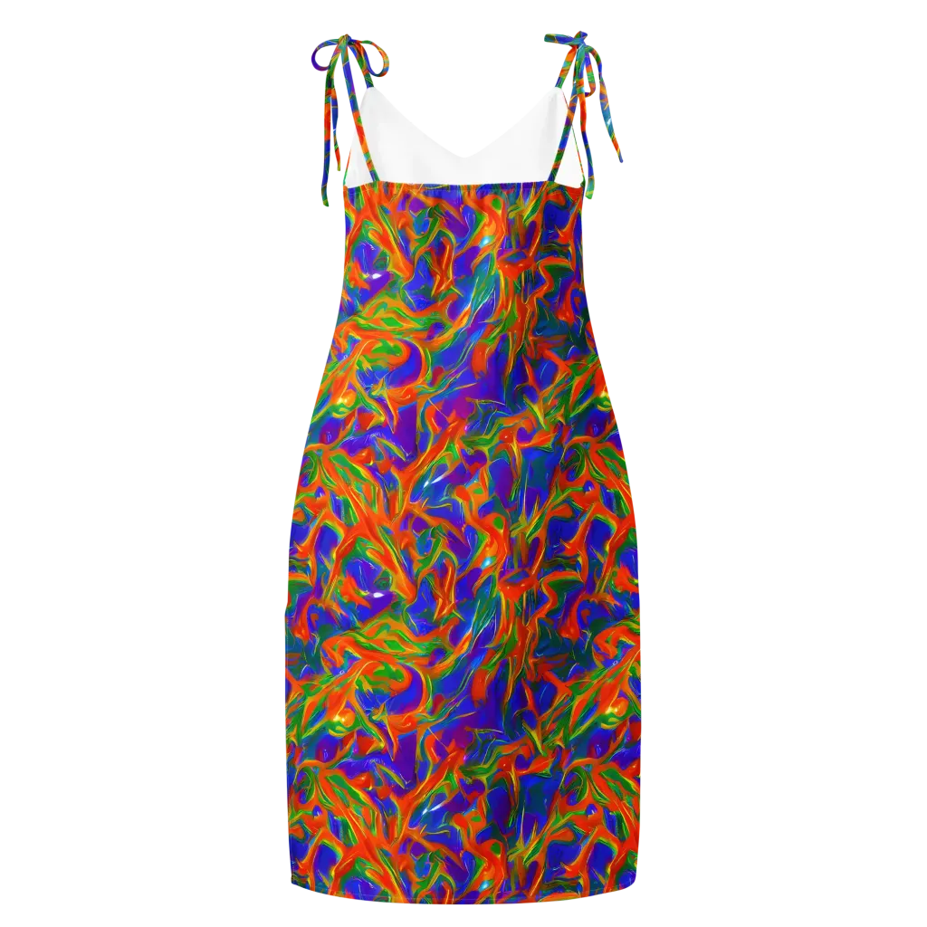 Blue Ember Ribbons on Slip Dress — Back