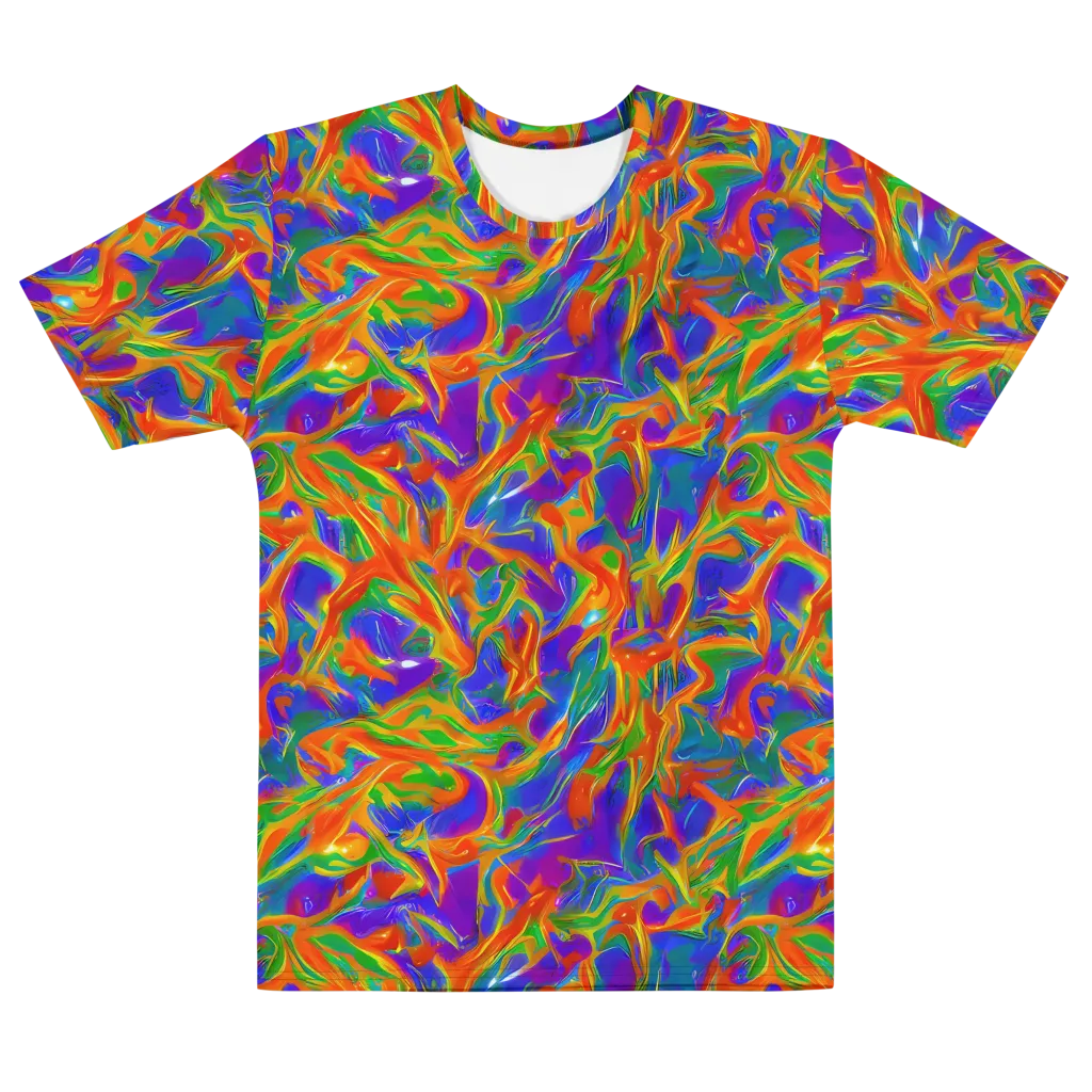 Blue Ember Ribbons on Men's Cotton Crew Neck T-Shirt — Front