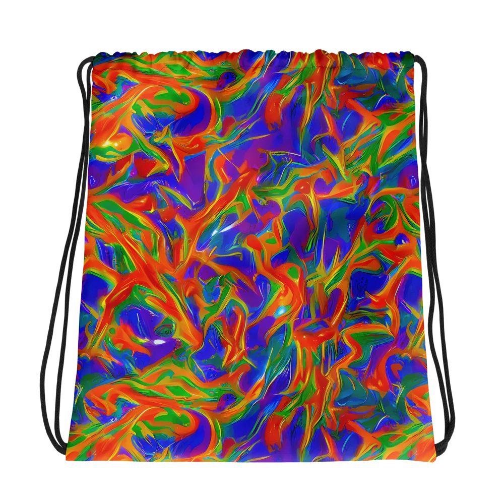 Blue Ember Ribbons on Drawstring Bag — Photo