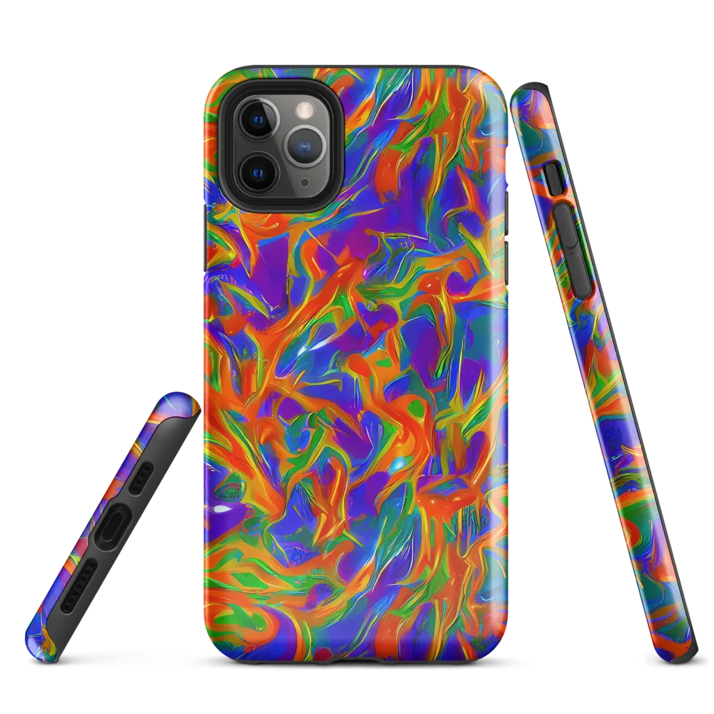 Blue Ember Ribbons on Tough Case for iPhone® — Front