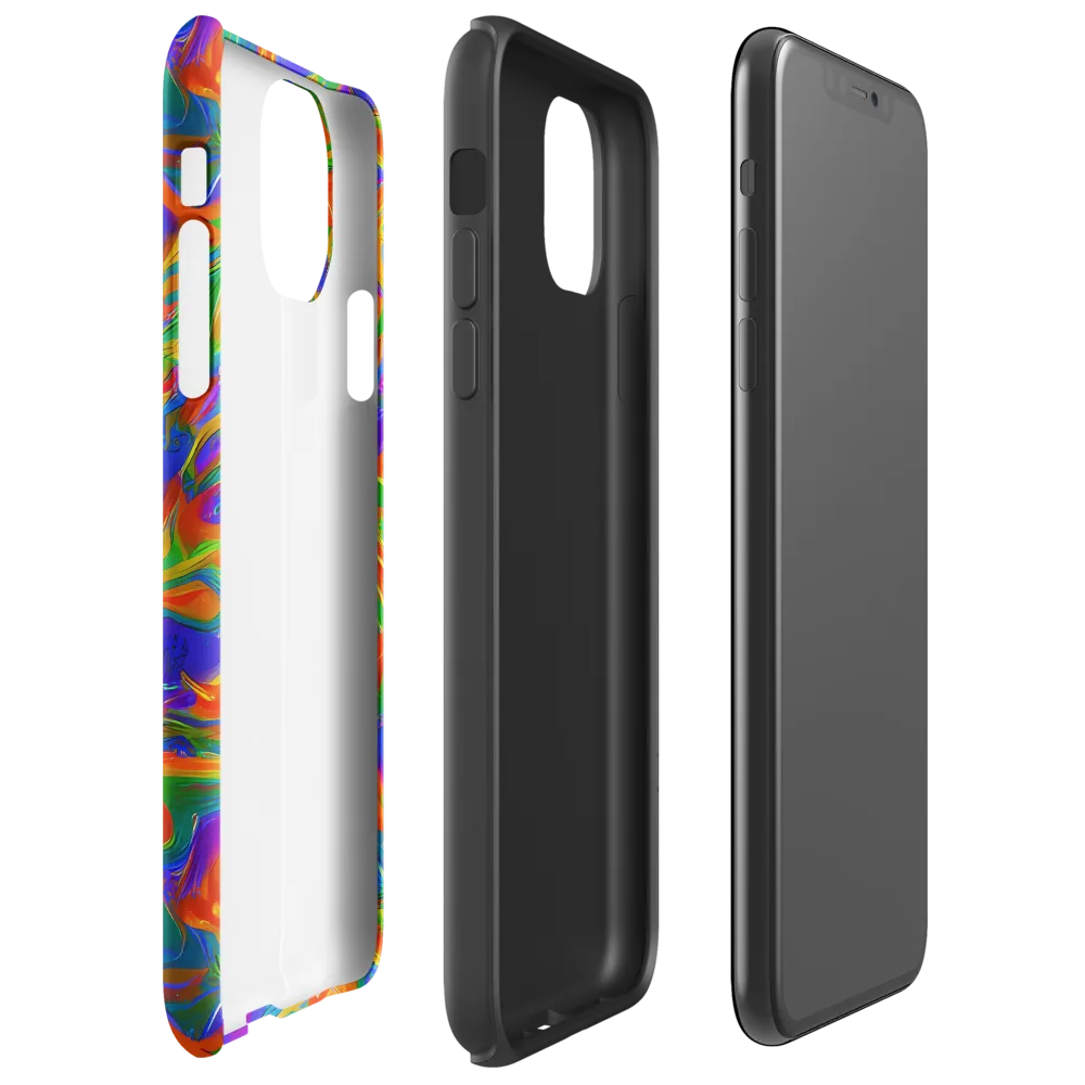 Blue Ember Ribbons on Tough Case for iPhone® — Right