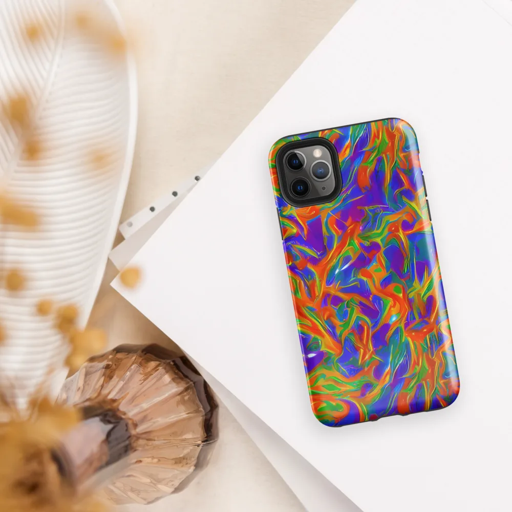 Blue Ember Ribbons on Tough Case for iPhone® — Front