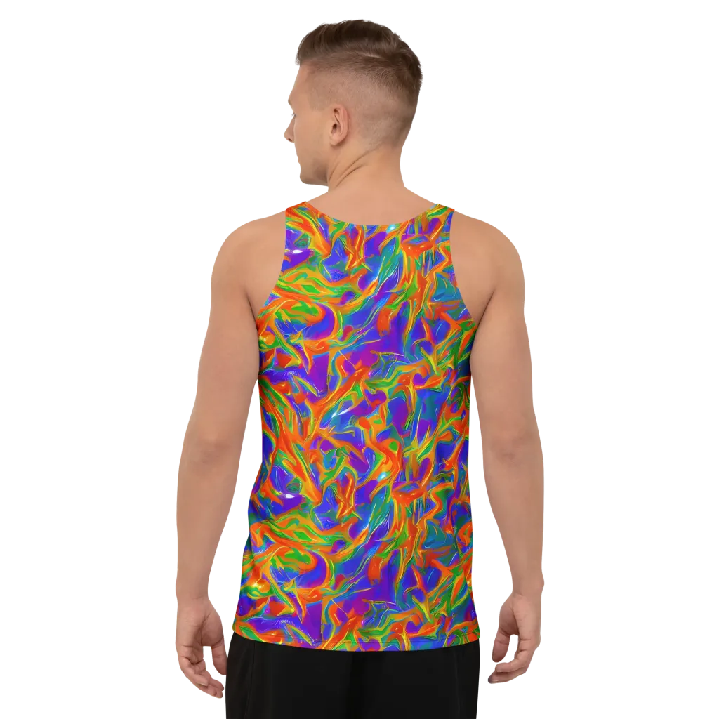 Blue Ember Ribbons on Men's Tank Top — Back