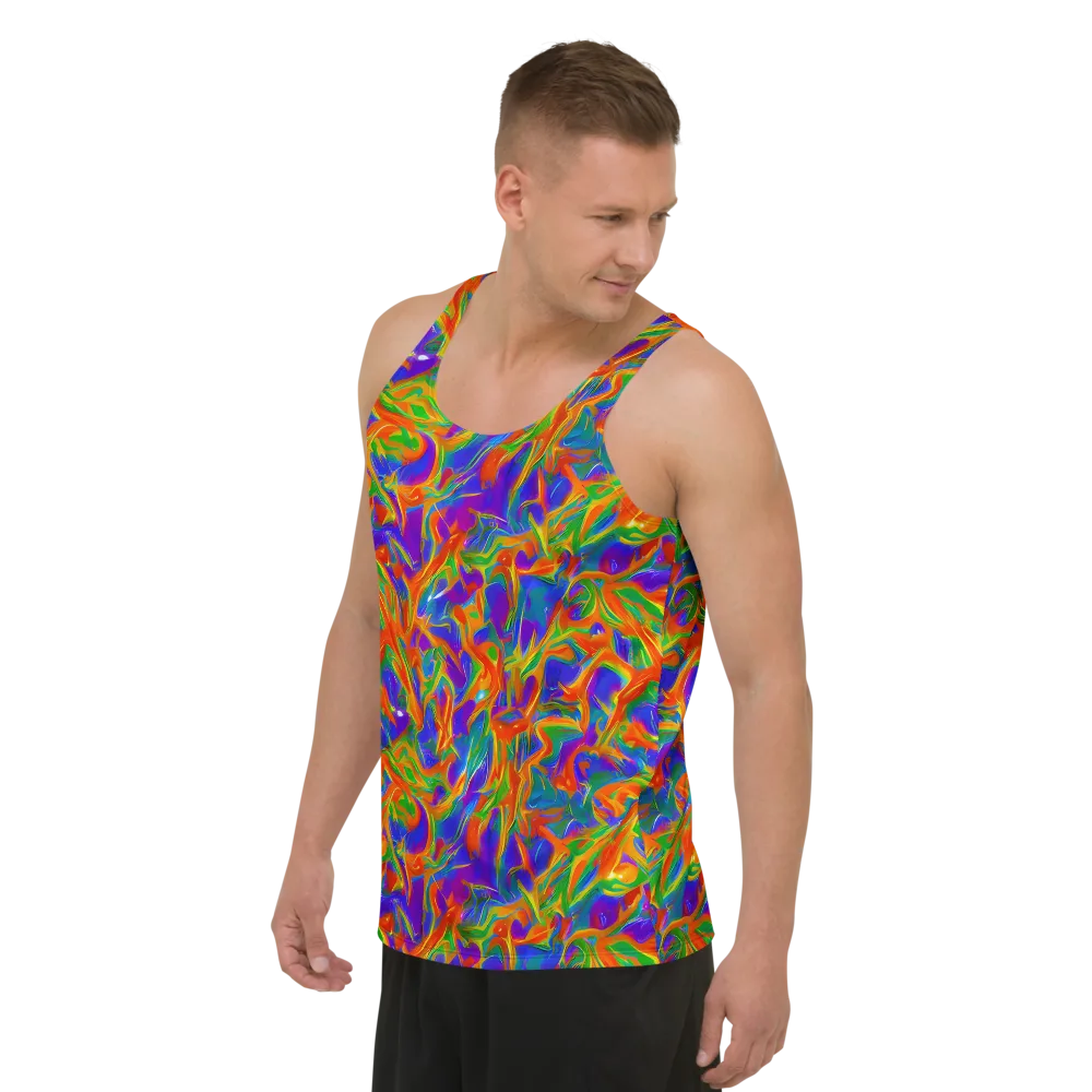 Blue Ember Ribbons on Men's Tank Top — Left Front