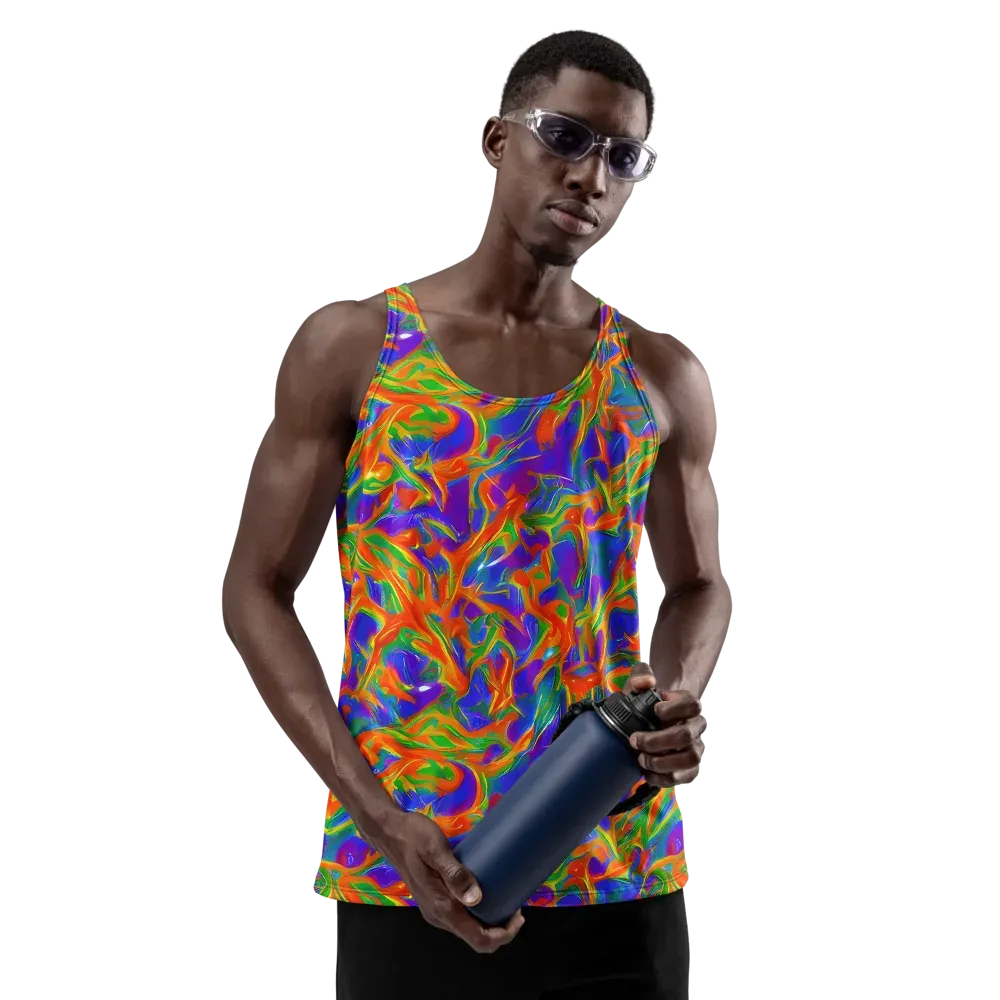 Blue Ember Ribbons on Men's Tank Top — Front