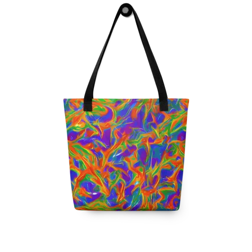 Blue Ember Ribbons on a Tote Bag