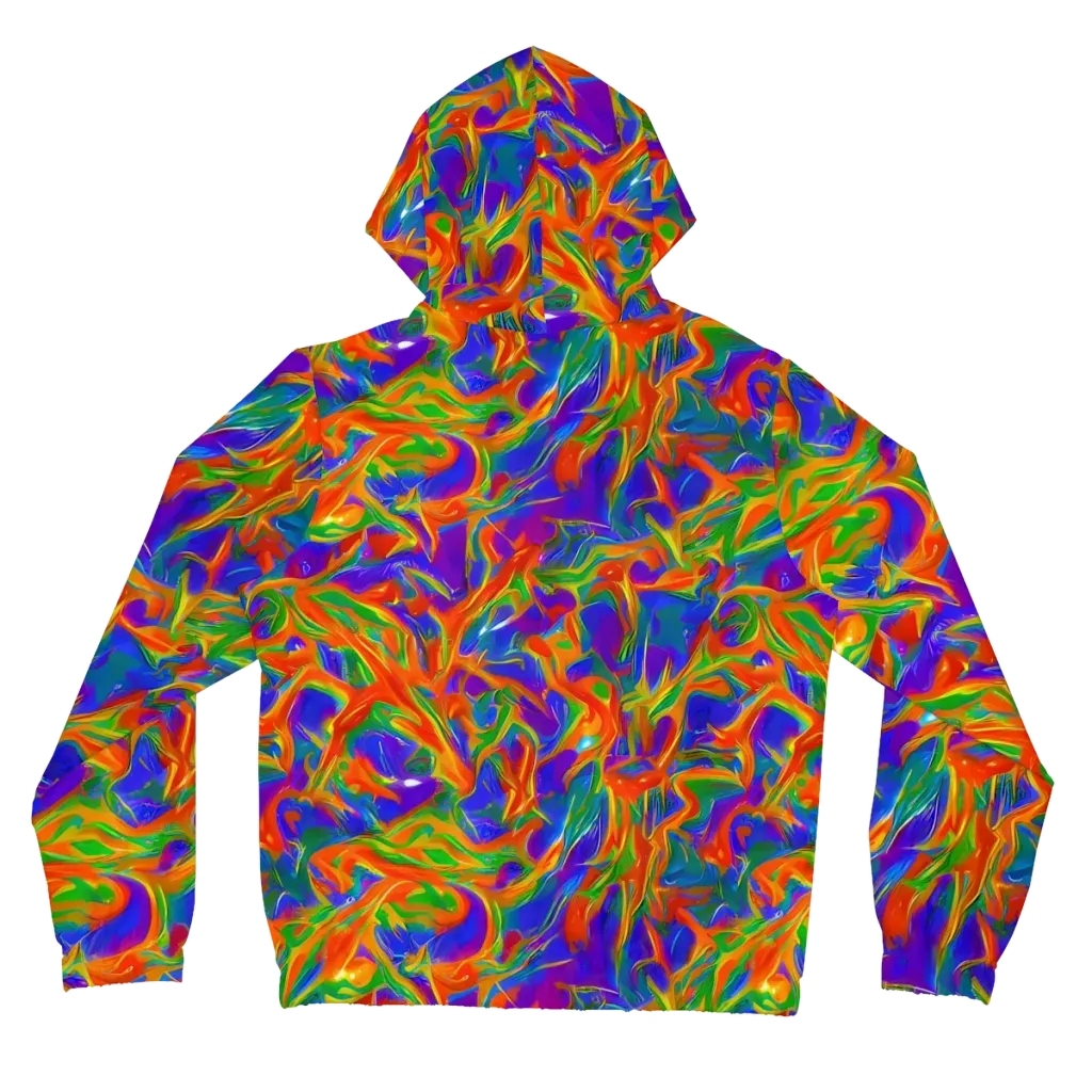 Blue Ember Ribbons on Women's Full-Zip Hoodie — Back