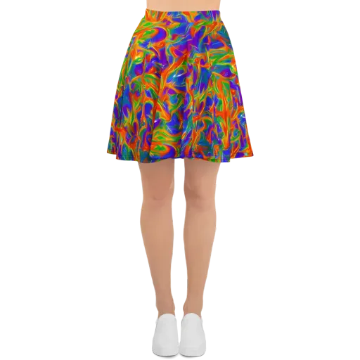 Blue Ember Ribbons on a Skater Skirt