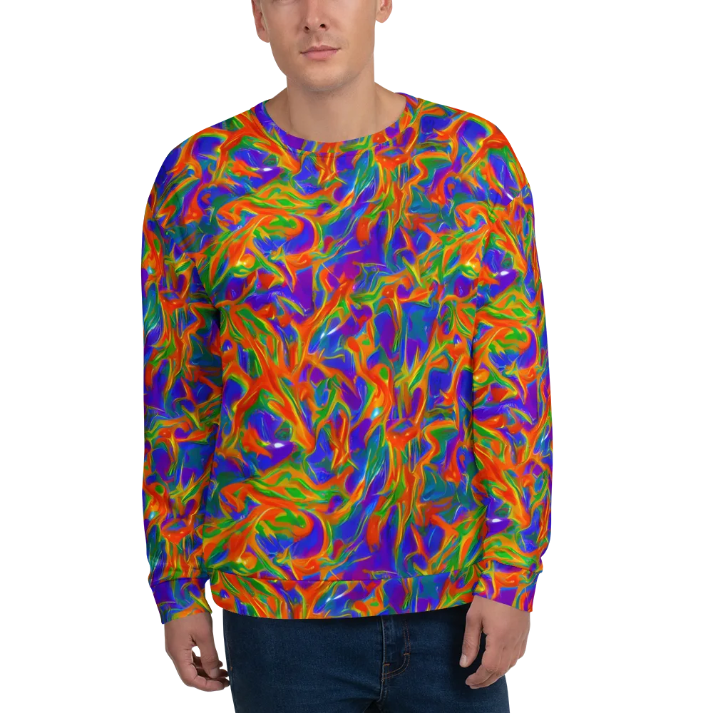 Blue Ember Ribbons on Sweatshirt — Front