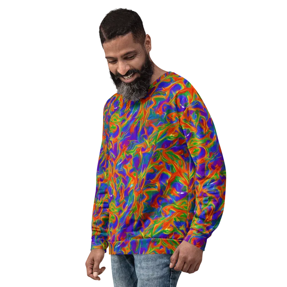 Blue Ember Ribbons on Sweatshirt — Left Front