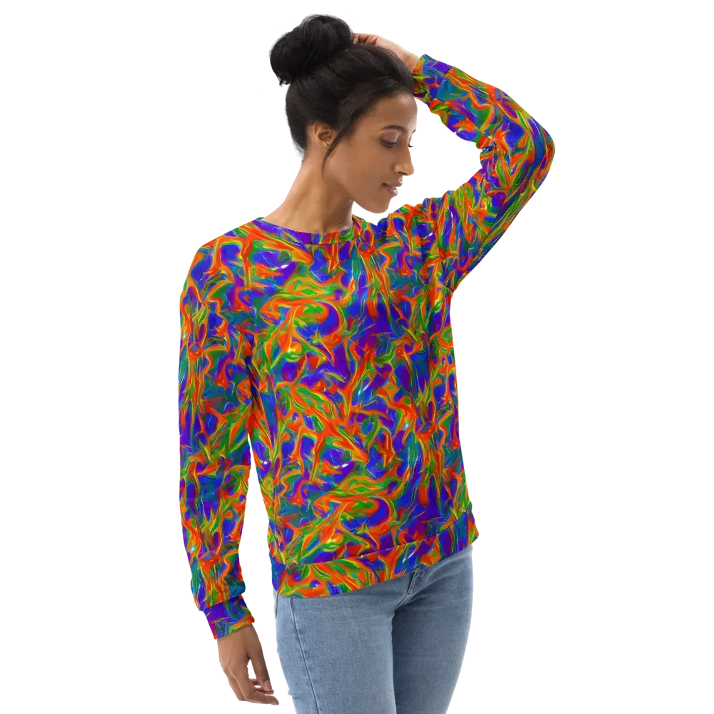 Blue Ember Ribbons on Sweatshirt — Right Front