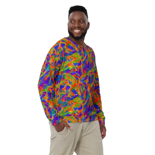 Blue Ember Ribbons on a Sweatshirt