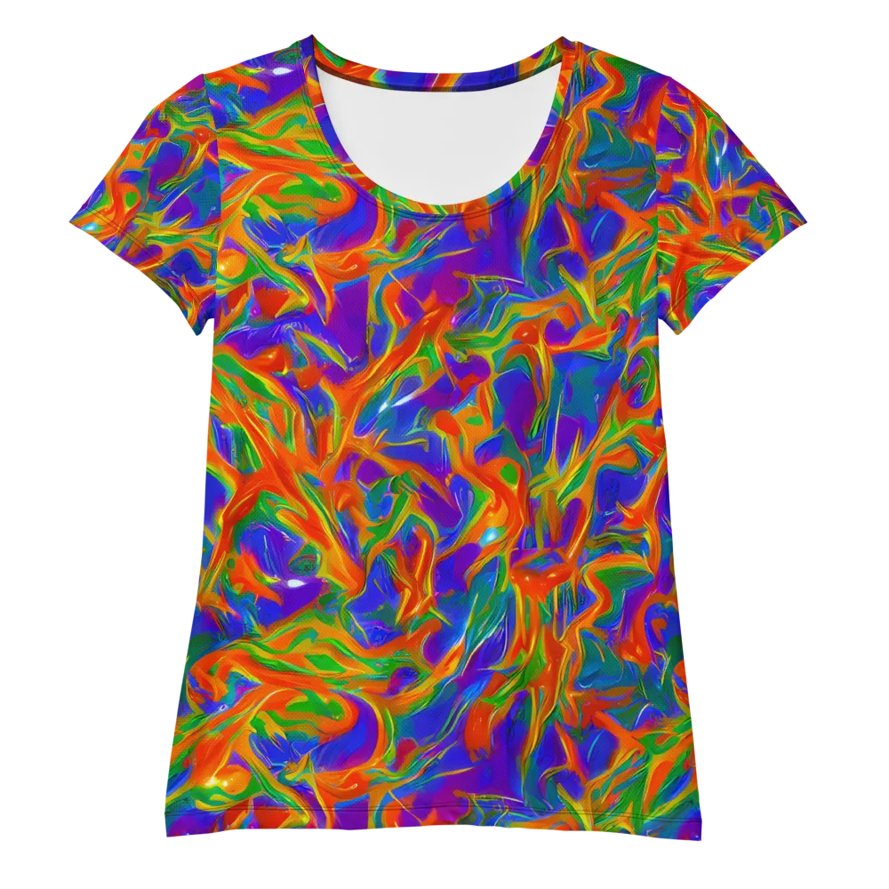 Blue Ember Ribbons on Women's Athletic T-Shirt — Front