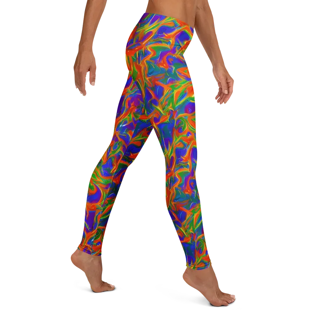 Blue Ember Ribbons on Leggings — Right