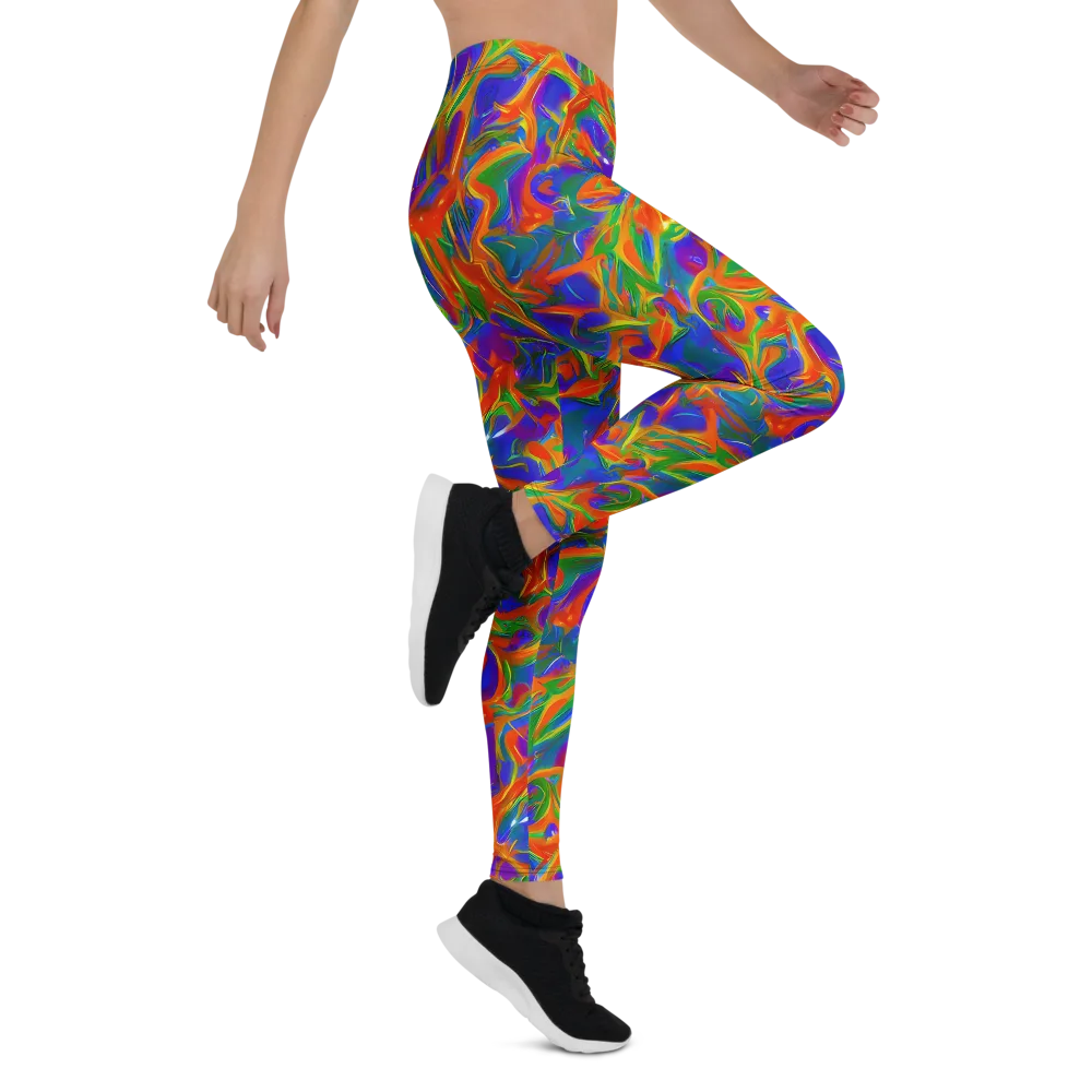 Blue Ember Ribbons on Leggings — Right