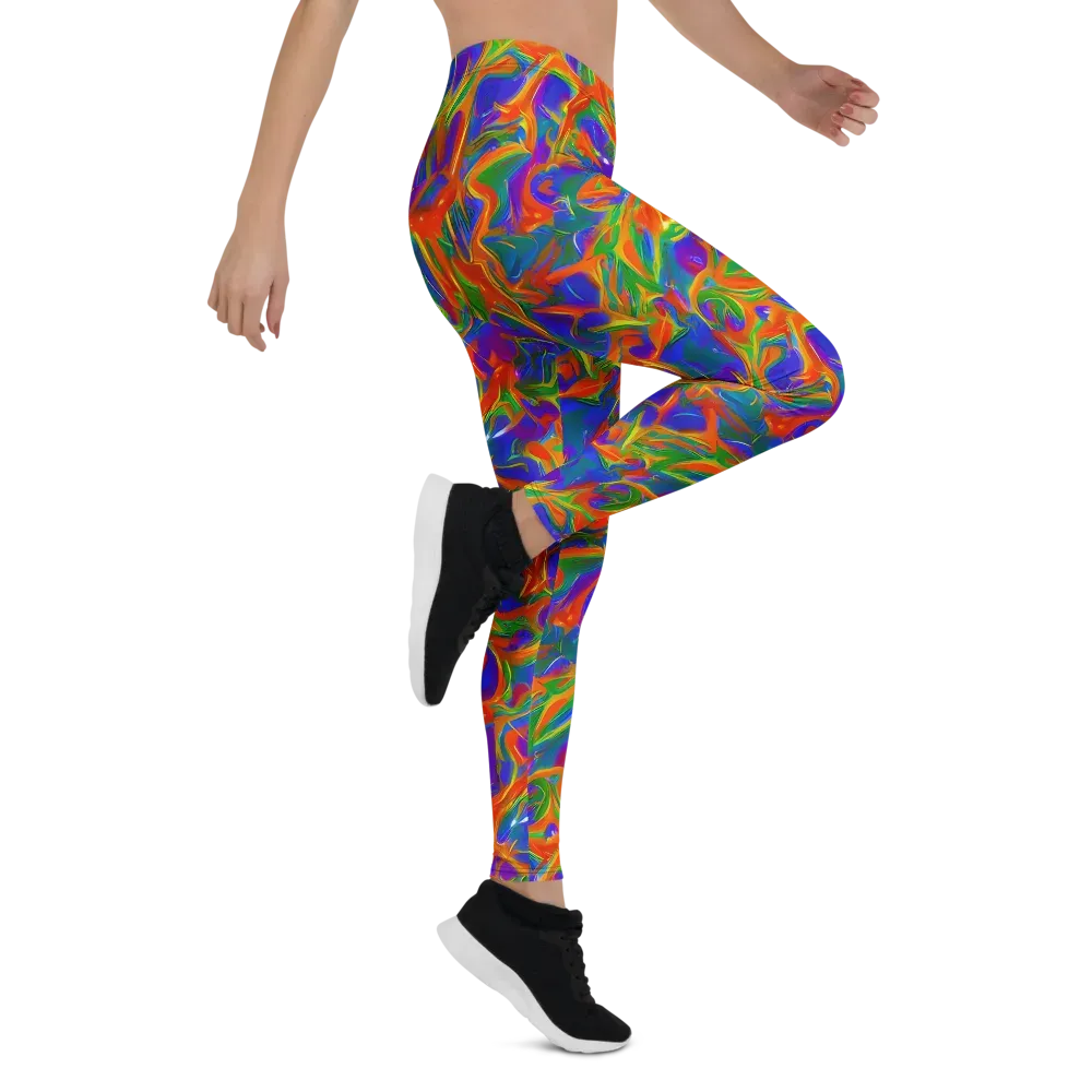Blue Ember Ribbons on Leggings — Right