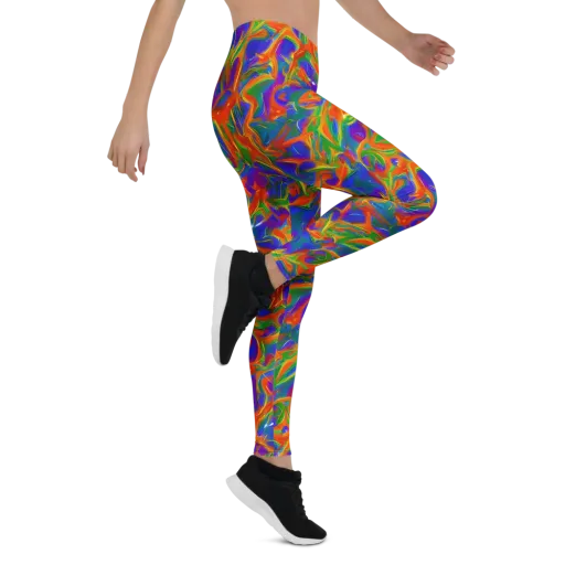 Blue Ember Ribbons on a Leggings