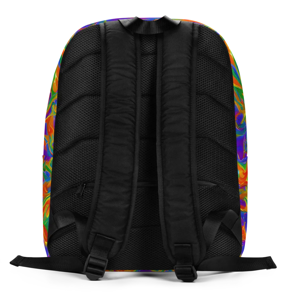 Blue Ember Ribbons on Minimalist Backpack — Back