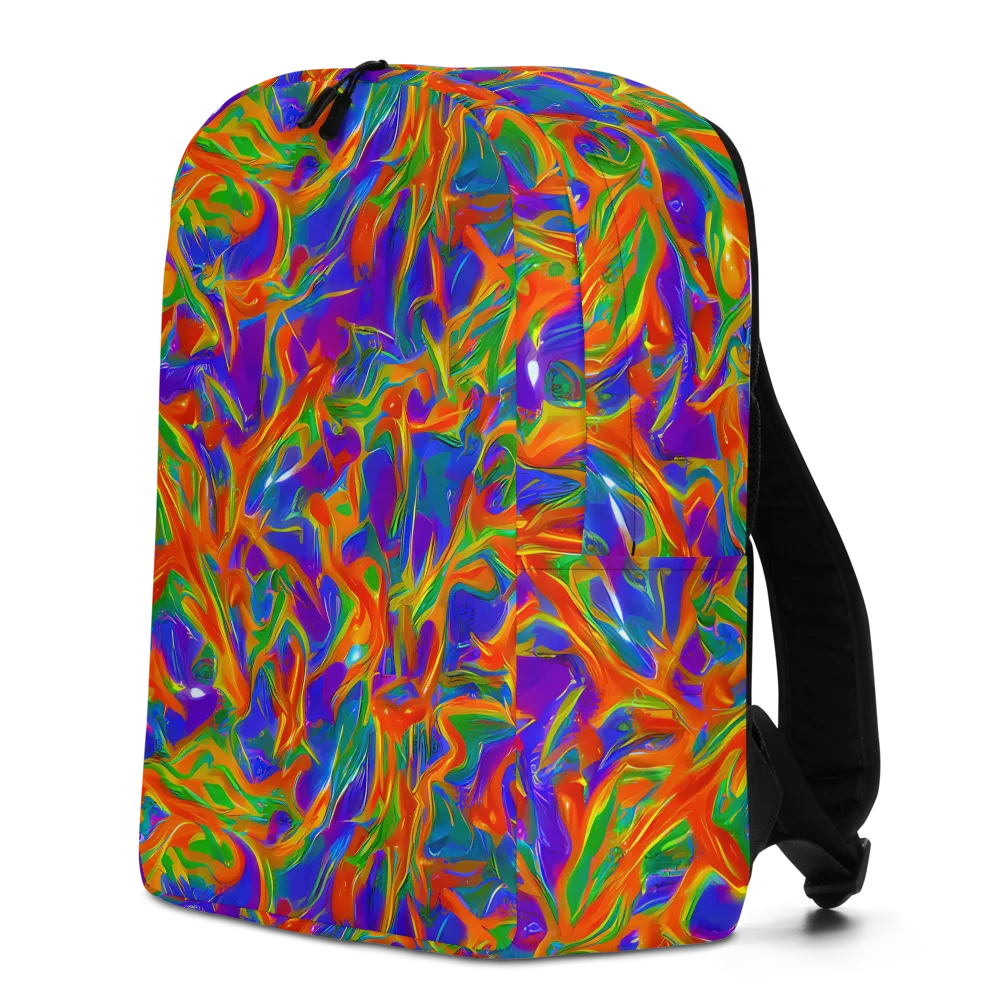 Blue Ember Ribbons on Minimalist Backpack — Left