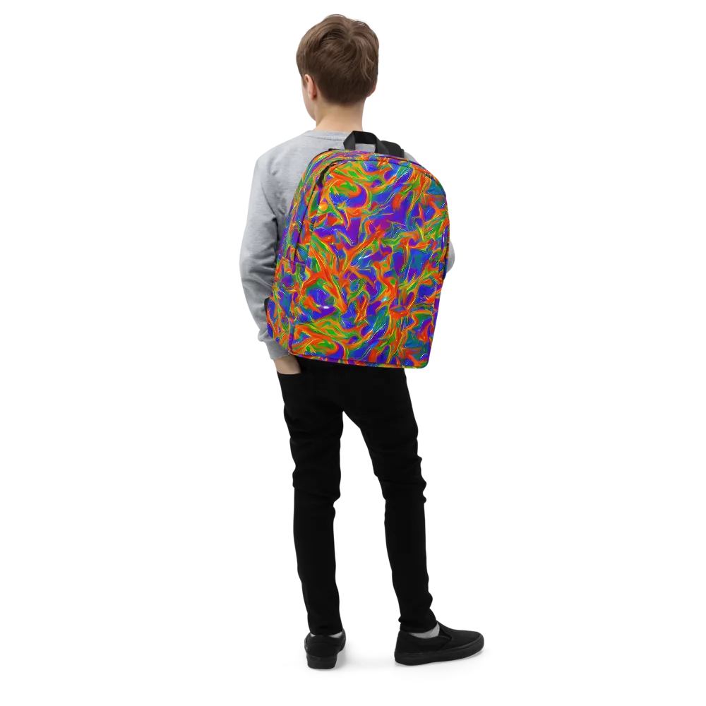 Blue Ember Ribbons on Minimalist Backpack — Right Front