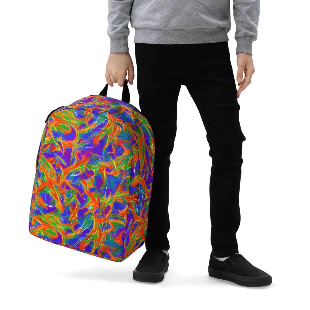 Blue Ember Ribbons on Minimalist Backpack — Zoomed-in