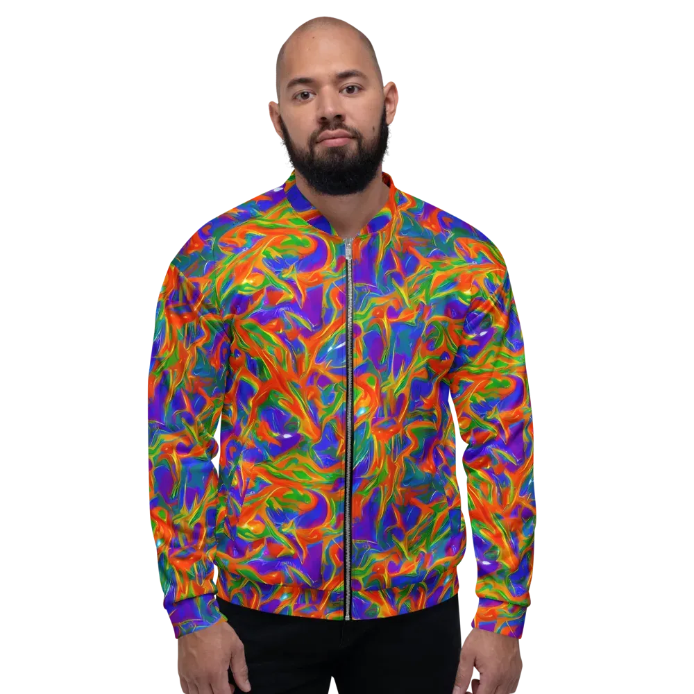 Blue Ember Ribbons on Bomber Jacket — Front